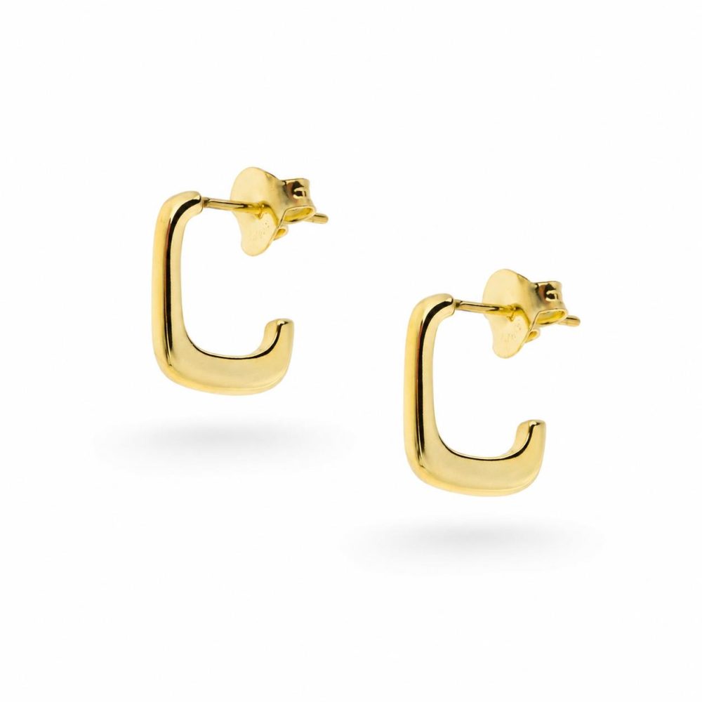 Серьги из позолоченного серебра 925 пробы 1.5 см