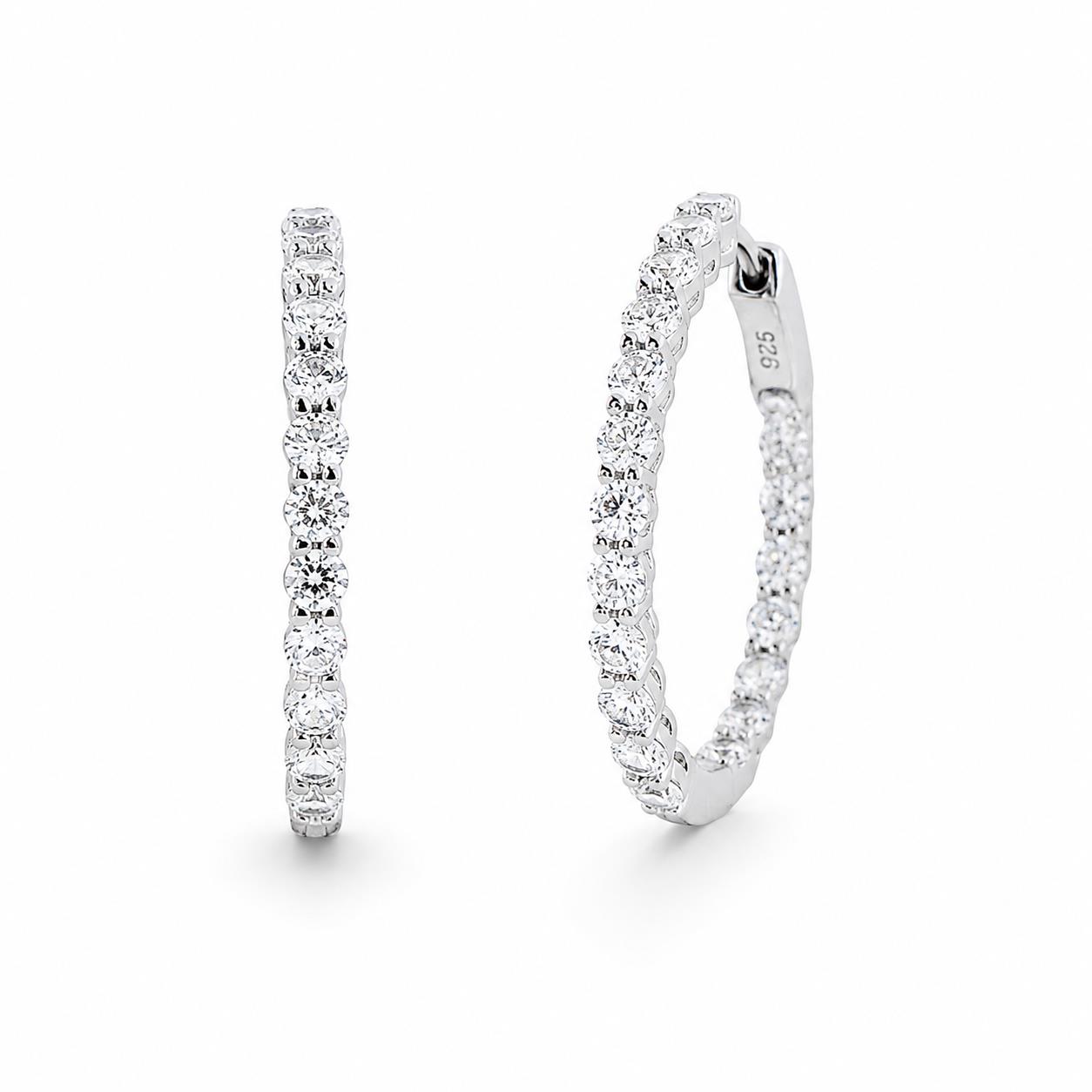 Earrings in Silver 925 with Zircon 3cm