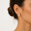 Earrings in Silver 925 with Zircon and Pearl 2cm