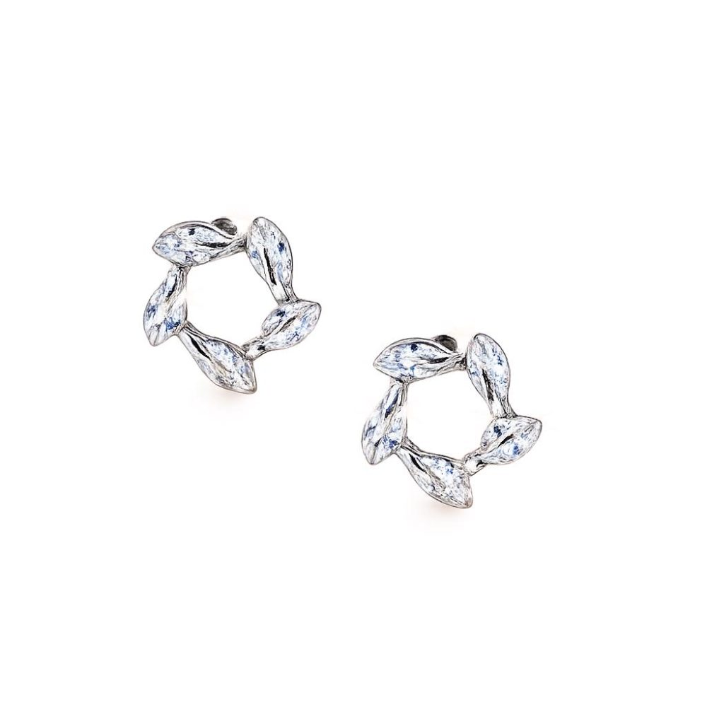 Серебряные серьги Ulysses из серебра 925 пробы с цирконом 1cm