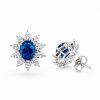Earrings in Silver 925 with White and Blue Zircon 1.5cm Earrings in Silver 925 with White and Blue Zircon 1.5cm