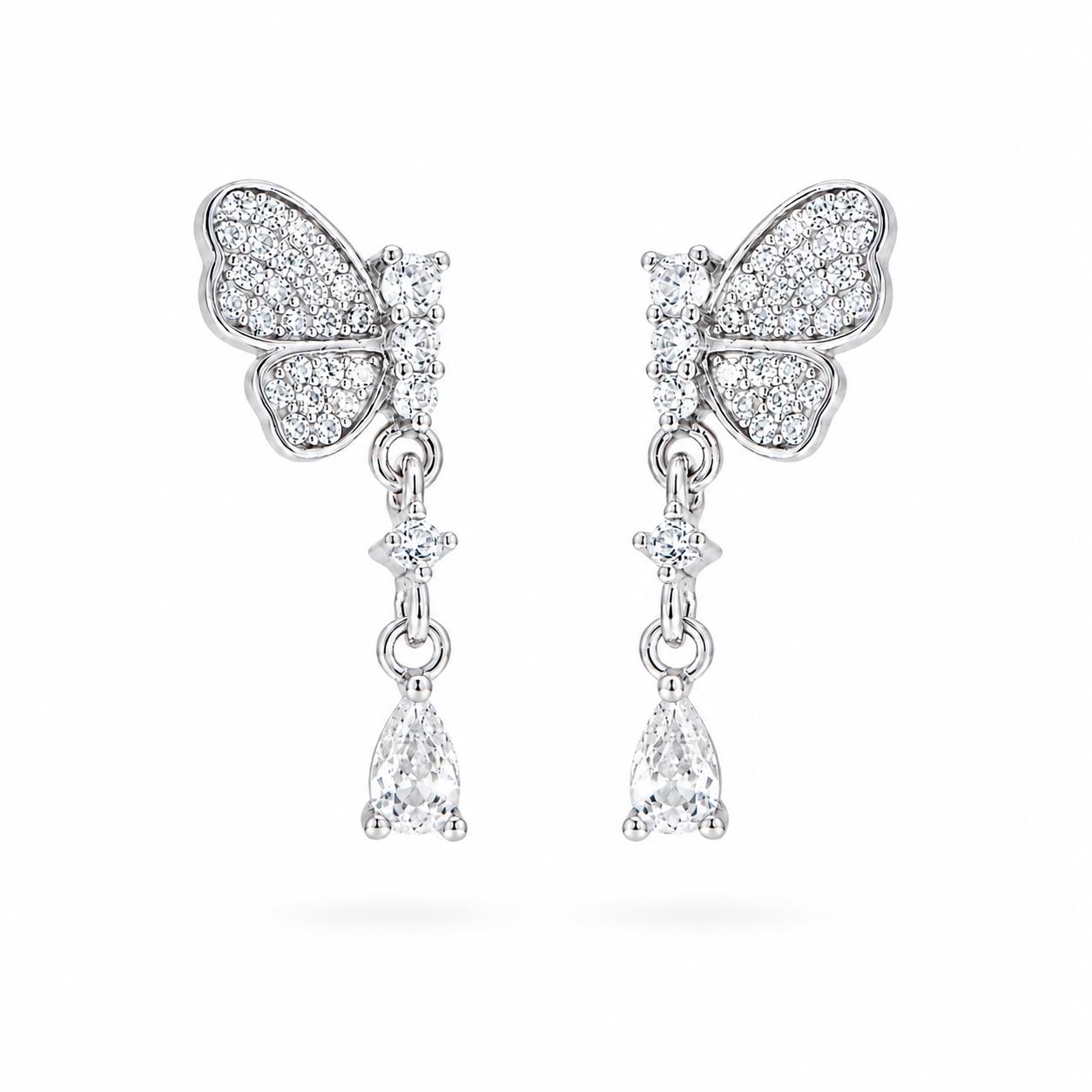 Earrings in Silver 925 with Zircon 2.5cm