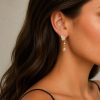 Εarrings in Gold-Plated 925 Sterling Silver with Zircon 2.5 cm Εarrings in Gold-Plated 925 Sterling Silver with Zircon 2.5 cm