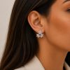 серьги из серебра 925 пробы с цирконом 1.5cm серьги из серебра 925 пробы с цирконом 1.5cm