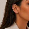серьги из серебра 925 пробы с цирконом 1.5cm серьги из серебра 925 пробы с цирконом 1.5cm