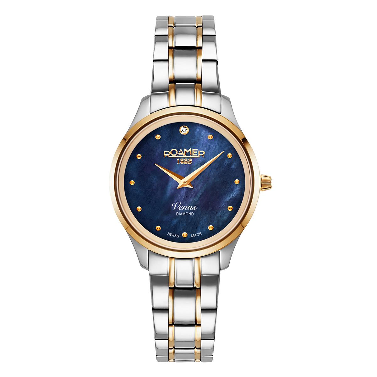 Аналоговые часы Roamer Venus Diamond из нержавеющей стали с бриллиантами, 30 мм