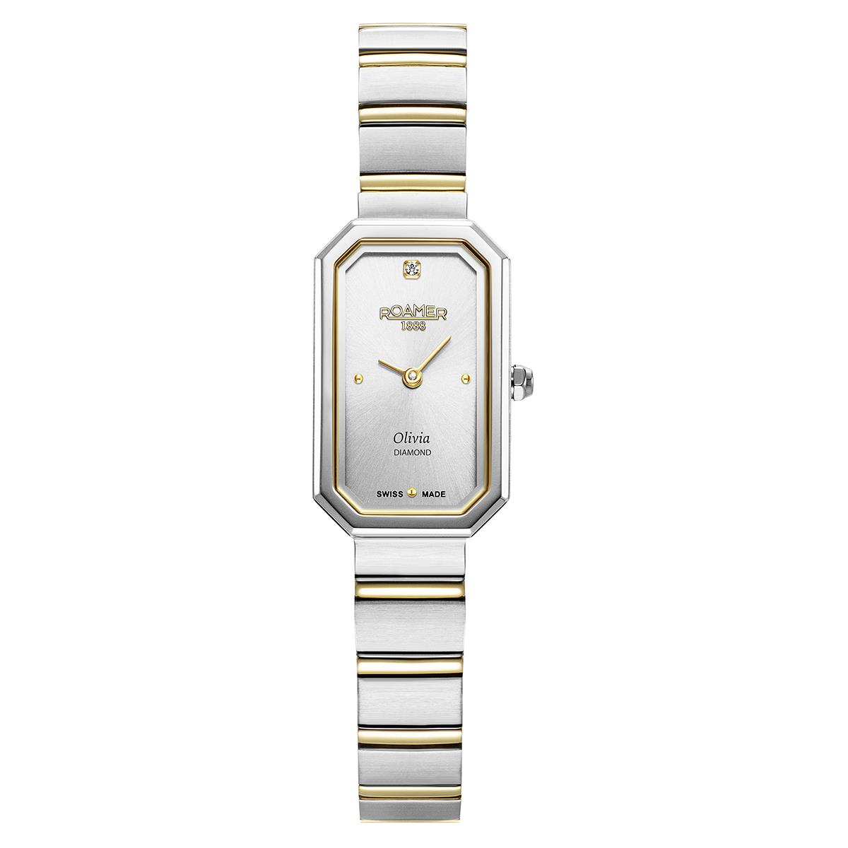 Roamer Olivia Diamond Analog Watch in Stainless Steel with Diamonds 18mm Roamer Olivia Diamond Analog Watch in Stainless Steel with Diamonds 18mm