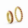 Ring Multi Size, 3 Rows in 18K Yellow Gold with Rubies