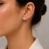 серьги из серебра 925 пробы с цирконом 0.7cm