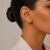 серьги из серебра 925 пробы с цирконом 0.5cm серьги из серебра 925 пробы с цирконом 0.5cm