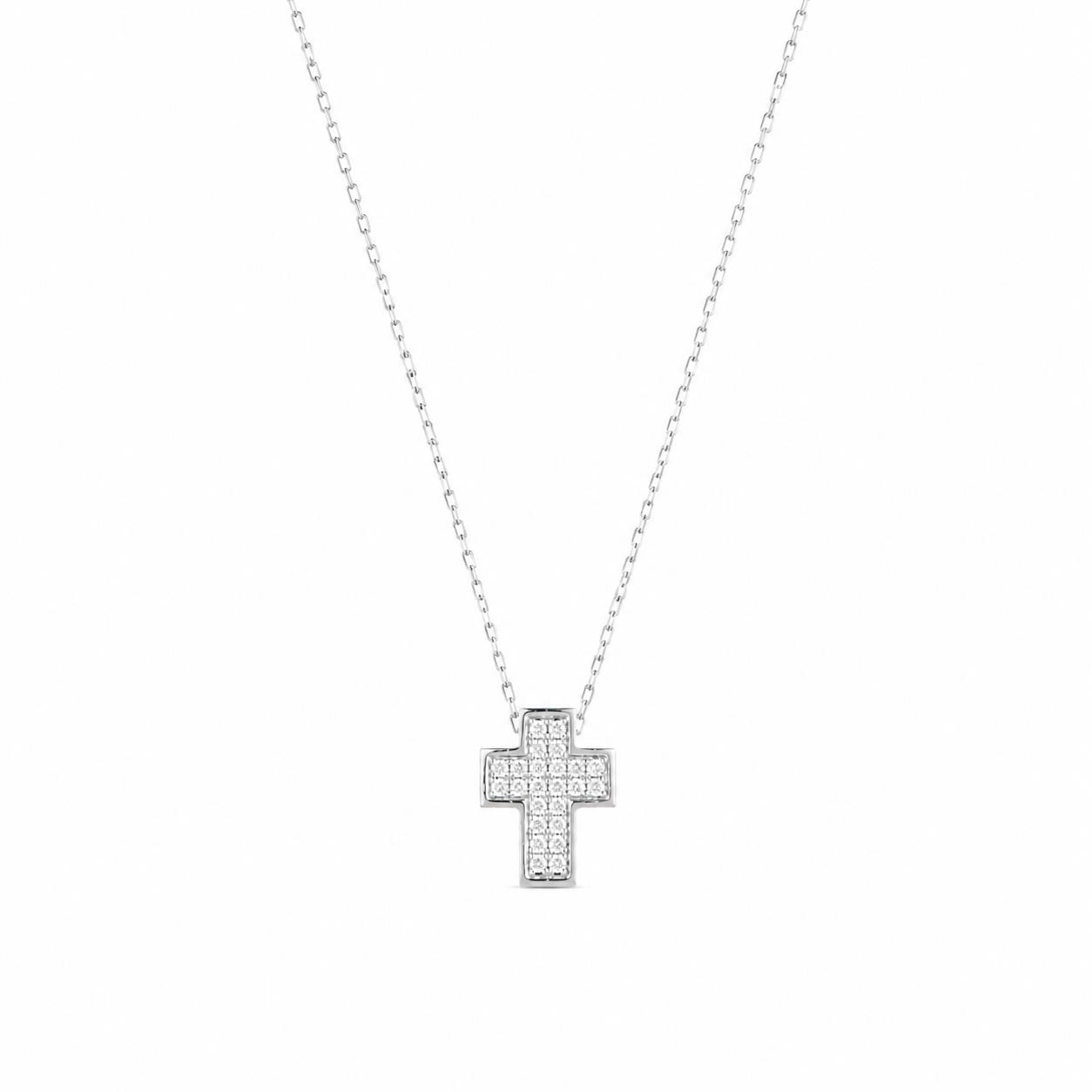 Cross in 925 Silver with Zircon 45cm Cross in 925 Silver with Zircon 45cm