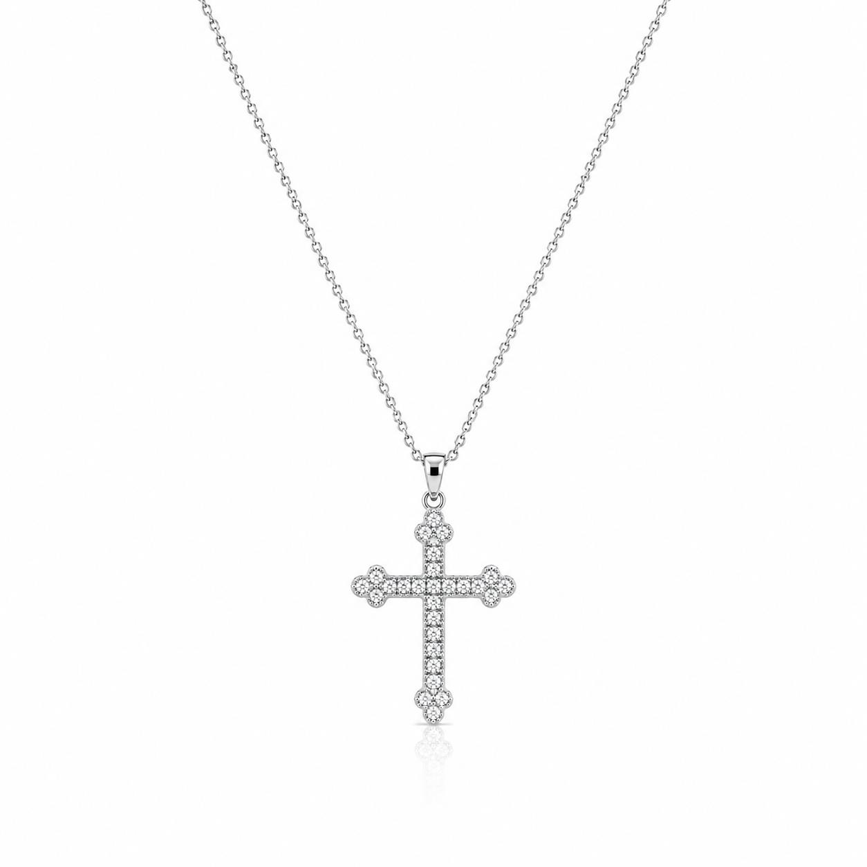 Ulysses Silver Cross in 925 Silver with Zircon 45cm Ulysses Silver Cross in 925 Silver with Zircon 45cm