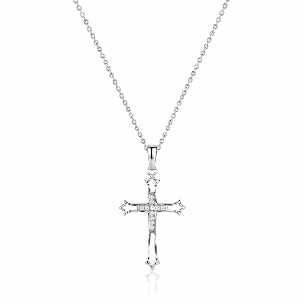 Ulysses Silver Cross in 925 Silver with Zircon 45cm Ulysses Silver Cross in 925 Silver with Zircon 45cm