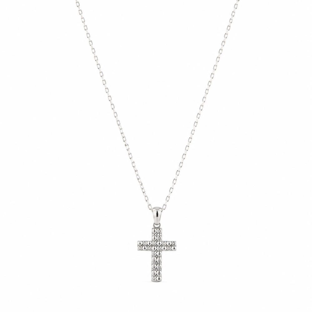Крест из серебра 925 с цирконом 45 см
