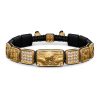 Crucified Jesus Christ Bracelet in 18K Yellow Gold, White Diamonds and Black Onyx Crucified Jesus Christ Bracelet in 18K Yellow Gold, White Diamonds and Black Onyx