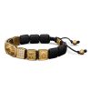 Crucified Jesus Christ Bracelet in 18K Yellow Gold, White Diamonds and Black Onyx Crucified Jesus Christ Bracelet in 18K Yellow Gold, White Diamonds and Black Onyx