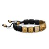 Crucified Jesus Christ Bracelet in 18K Yellow Gold, White Diamonds and Black Onyx Crucified Jesus Christ Bracelet in 18K Yellow Gold, White Diamonds and Black Onyx