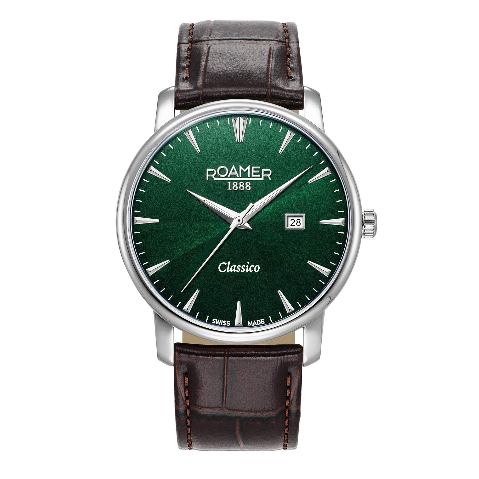 Roamer Classico Gents Analog Watch with Date Display and Leather Strap 40mm Roamer Classico Gents Analog Watch with Date Display and Leather Strap 40mm