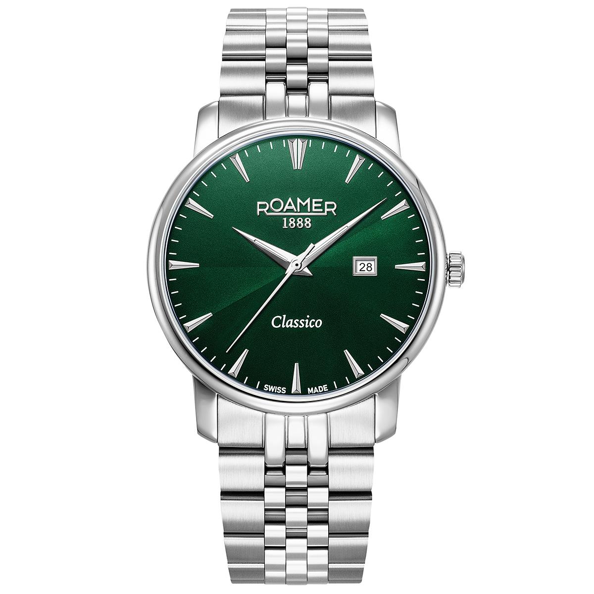 Roamer Classico Gents Analog Watch with Date Display and Stainless Steel Bracelet 40mm Roamer Classico Gents Analog Watch with Date Display and Stainless Steel Bracelet 40mm