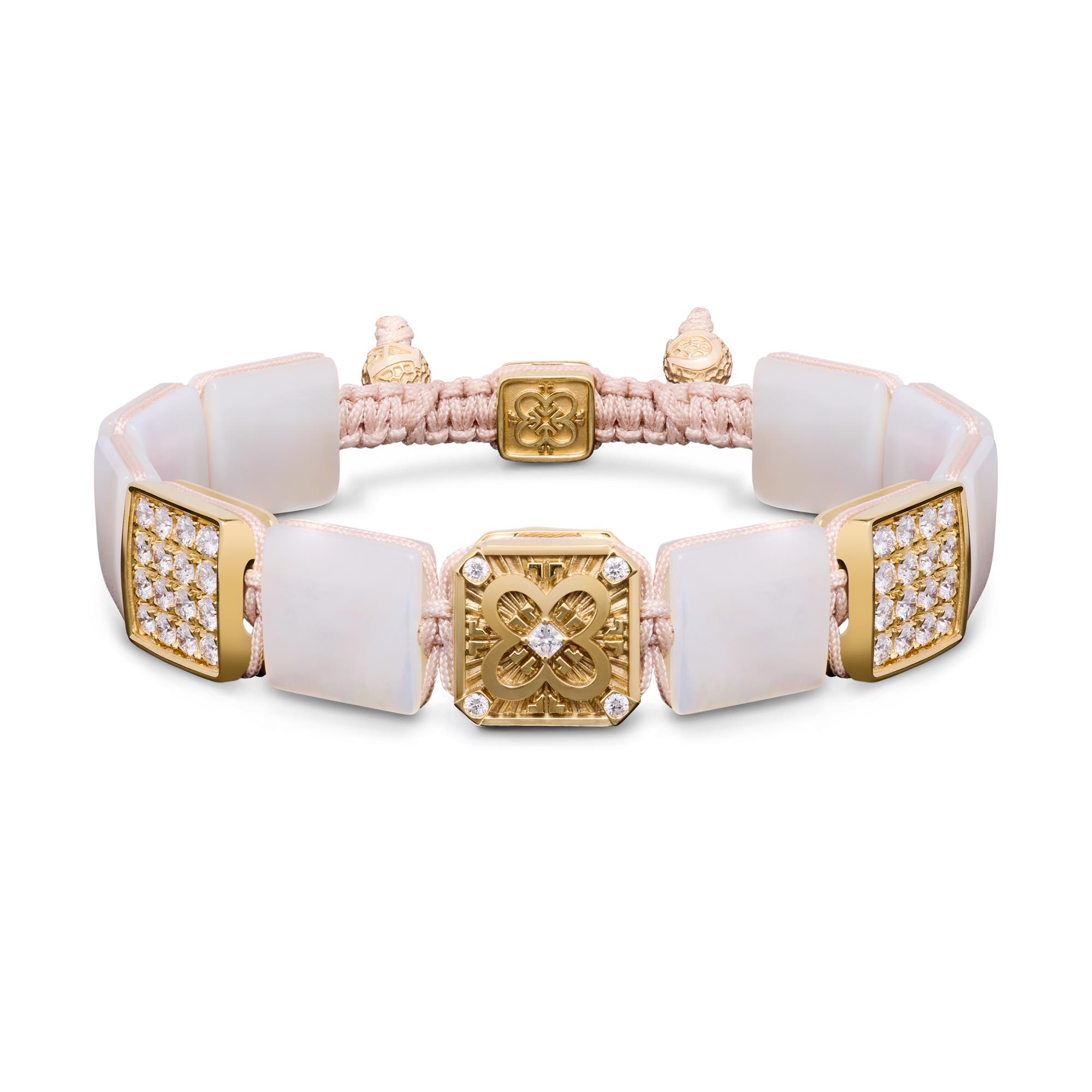 Zωphora Bracelet In 18K Rose Gold,Square Mother Of Pearl And Diamonds