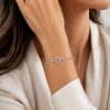 Bracelet in Silver 925 with White and Pink Zircon 21cm Bracelet in Silver 925 with White and Pink Zircon 21cm