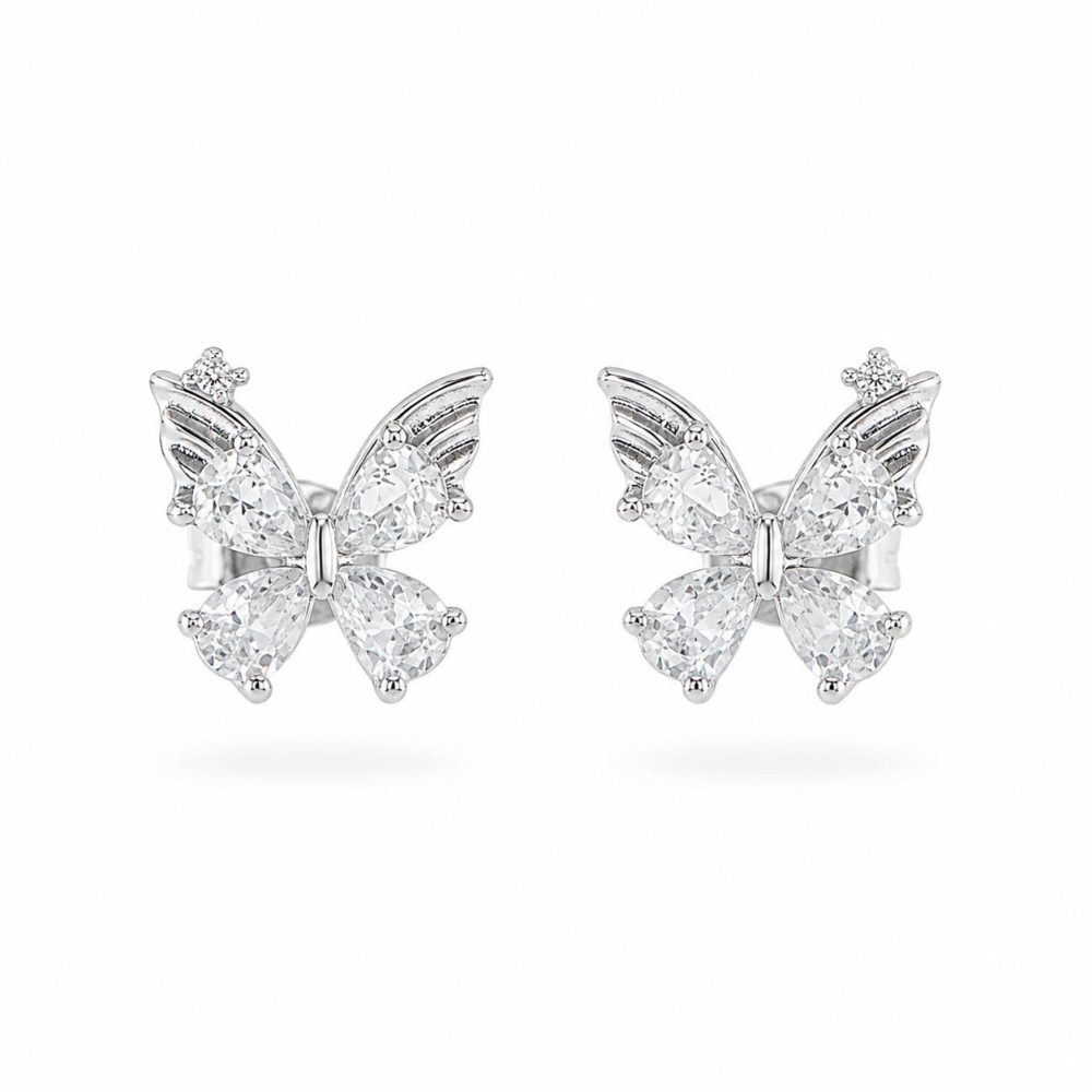 Серебряные серьги Ulysses из серебра 925 пробы с цирконом 1cm
