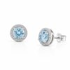 Серебряные серьги Ulysses из серебра 925 пробы с голубым цирконом 1cm Серебряные серьги Ulysses из серебра 925 пробы с голубым цирконом 1cm