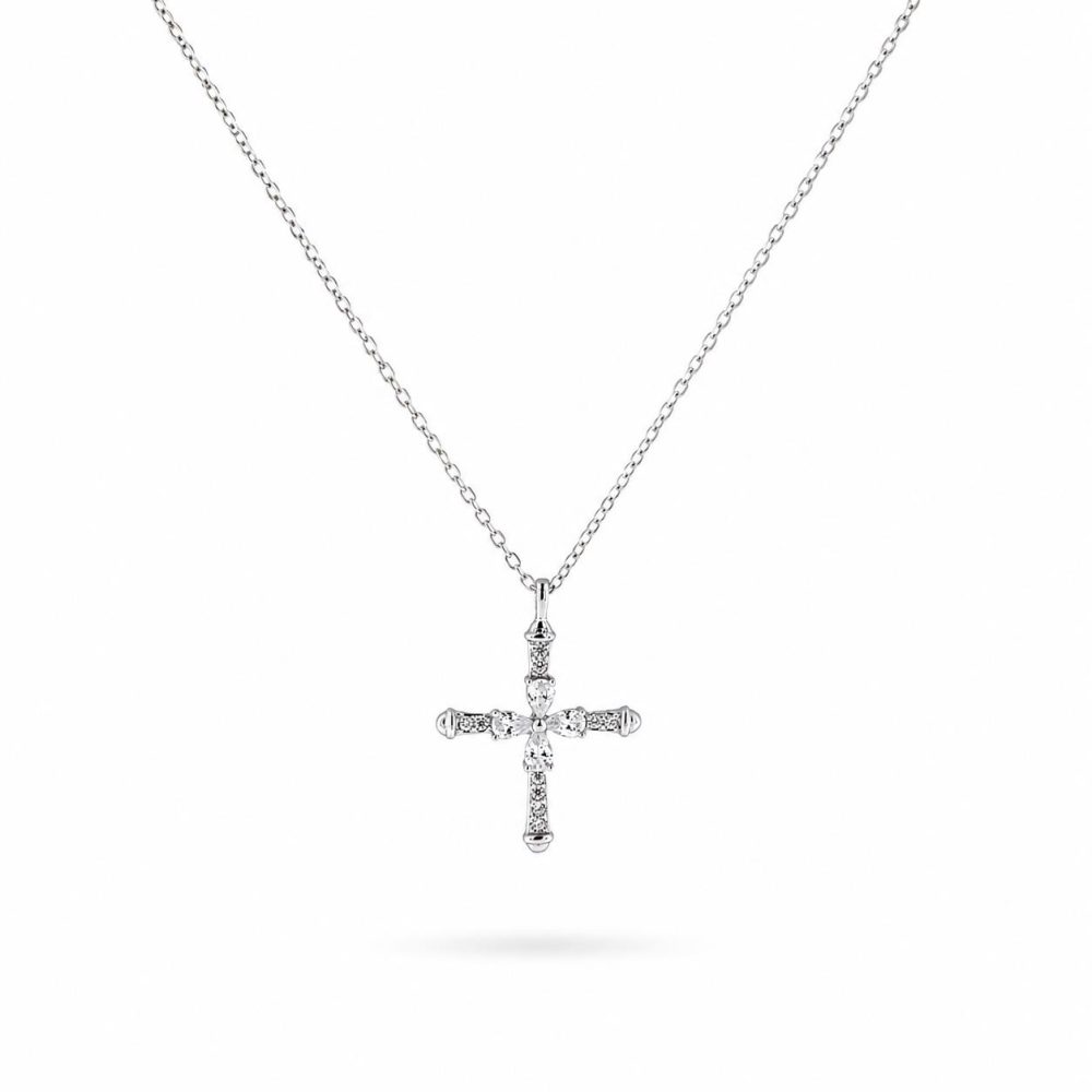 Cross in Silver 925 with Zircon 45cm