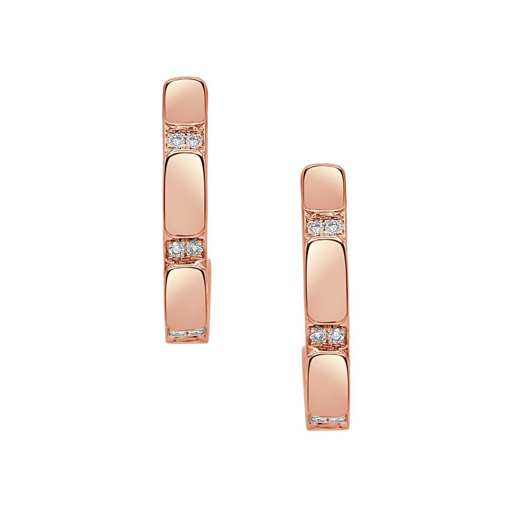 Earrings in 18K Rose Gold with Diamonds