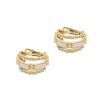 Luna Earrings in 18K Yellow Gold with Diamonds and White Mother of Pearl