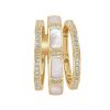 Luna Ring in 18K Yellow Gold with Diamonds and White Mother of Pearl