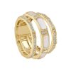 Luna Ring in 18K Yellow Gold with Diamonds and White Mother of Pearl