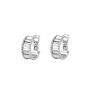 Lumiere Fluted Earrings in 18K White Gold with Diamonds Lumiere Fluted Earrings in 18K White Gold with Diamonds