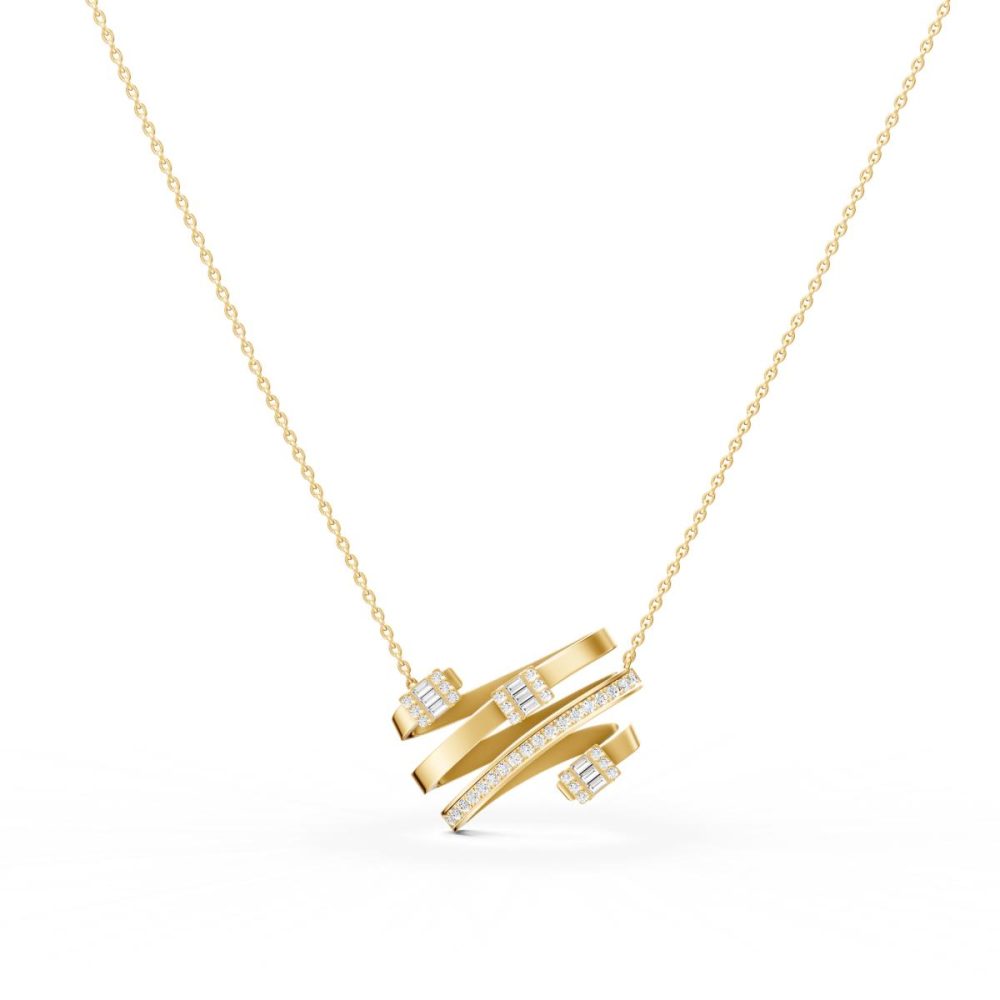 Espira Necklace in 18K Yellow Gold with Diamonds