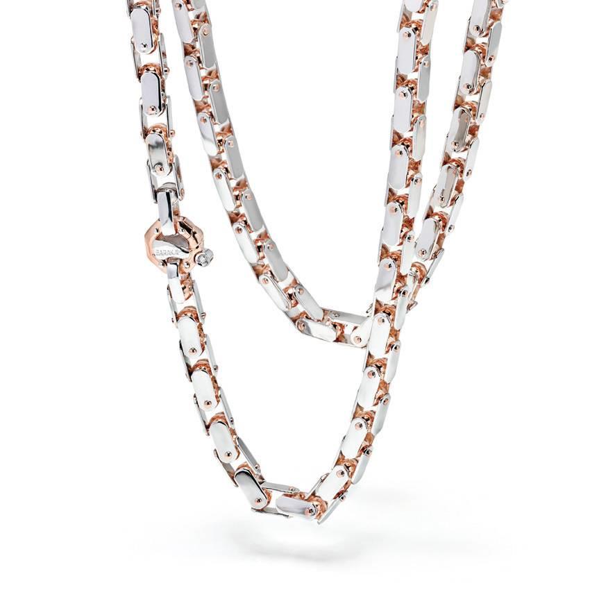 Kardano Necklace in 18k Rose and White Gold with Diamonds