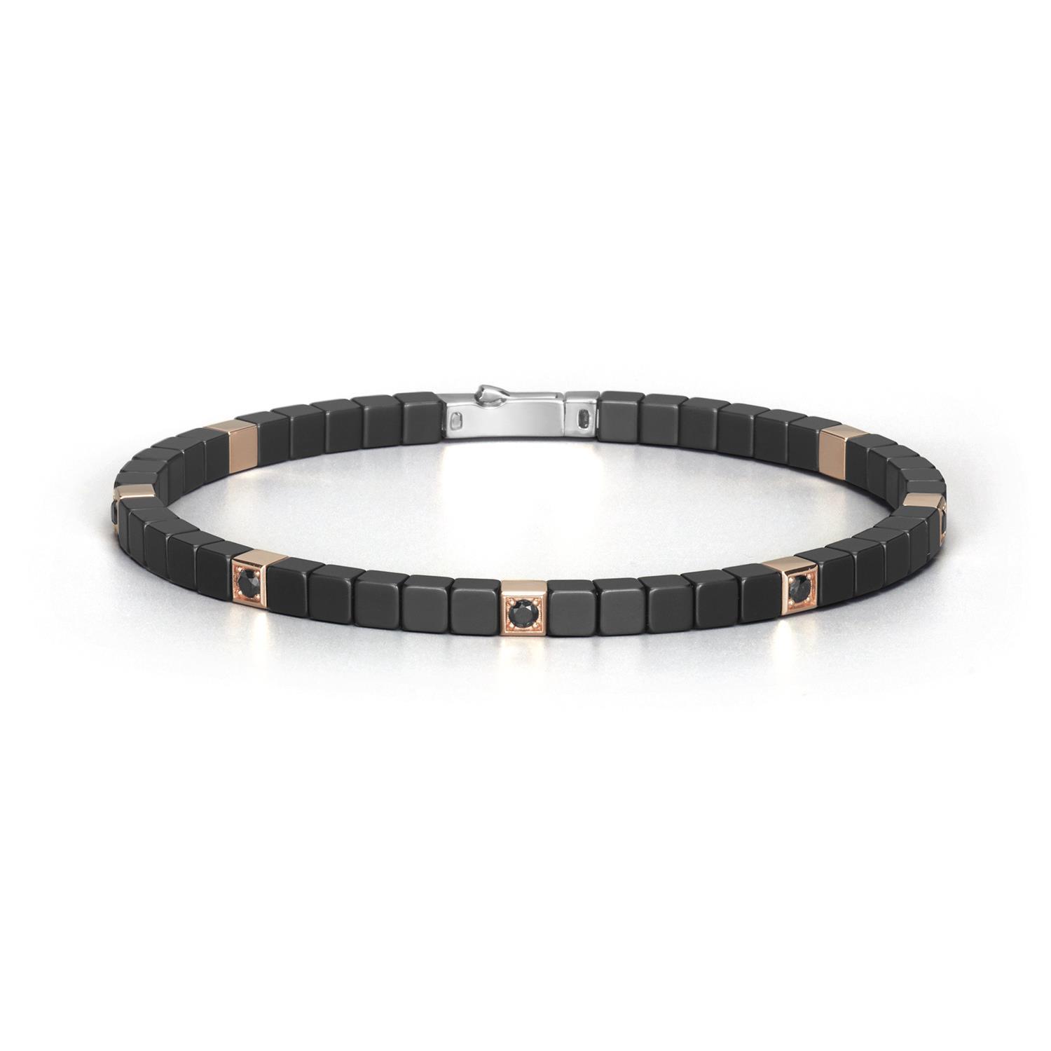 Cyborg Ceramic Bracelet in 18k Rose Gold with Stainless Steel, Black Ceramic and Diamonds Cyborg Ceramic Bracelet in 18k Rose Gold with Stainless Steel, Black Ceramic and Diamonds