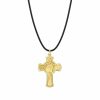 Cross in 925 Sterling Silver with 14K Gold Plating and Black Cord