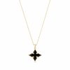 Cross in 925 Sterling Silver with 14K Gold Plating and Black Enamel