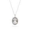 Pendant "Saint Paisios" in Rhodium-Plated Sterling Silver 925 with Zircons and Chain in Sterling Silver 925 Pendant "Saint Paisios" in Rhodium-Plated Sterling Silver 925 with Zircons and Chain in Sterling Silver 925