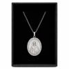 Pendant "Saint Paisios" in Rhodium-Plated Sterling Silver 925 with Zircons and Chain in Sterling Silver 925 Pendant "Saint Paisios" in Rhodium-Plated Sterling Silver 925 with Zircons and Chain in Sterling Silver 925