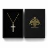 Cross in Sterling Silver 925 with 14K Gold Plating and White Enamel