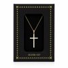 Cross in Sterling Silver 925 with 14K Gold Plating and White Enamel