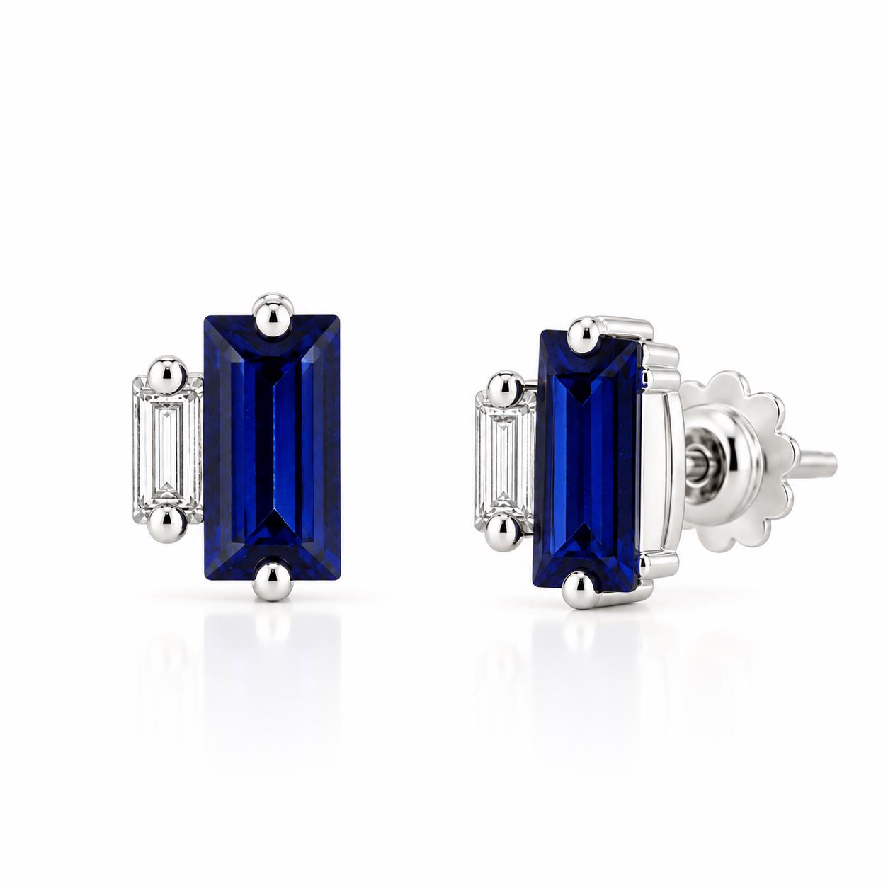 Ulysses Серьги из 18К Розового Золота с Синими Swarovski и Бриллиантами Ulysses Серьги из 18К Розового Золота с Синими Swarovski и Бриллиантами