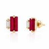 Ulysses Серьги из 18К Розового Золота с Красными Swarovski и Бриллиантами Ulysses Серьги из 18К Розового Золота с Красными Swarovski и Бриллиантами