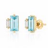 Ulysses Σκουλαρίκια σε 18Κ Ροζ Χρυσό με Aqua Swarovski και Διαμάντια Ulysses Σκουλαρίκια σε 18Κ Ροζ Χρυσό με Aqua Swarovski και Διαμάντια