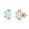Ulysses Earrings in 18K Rose Gold with Blue Topaz and Diamonds