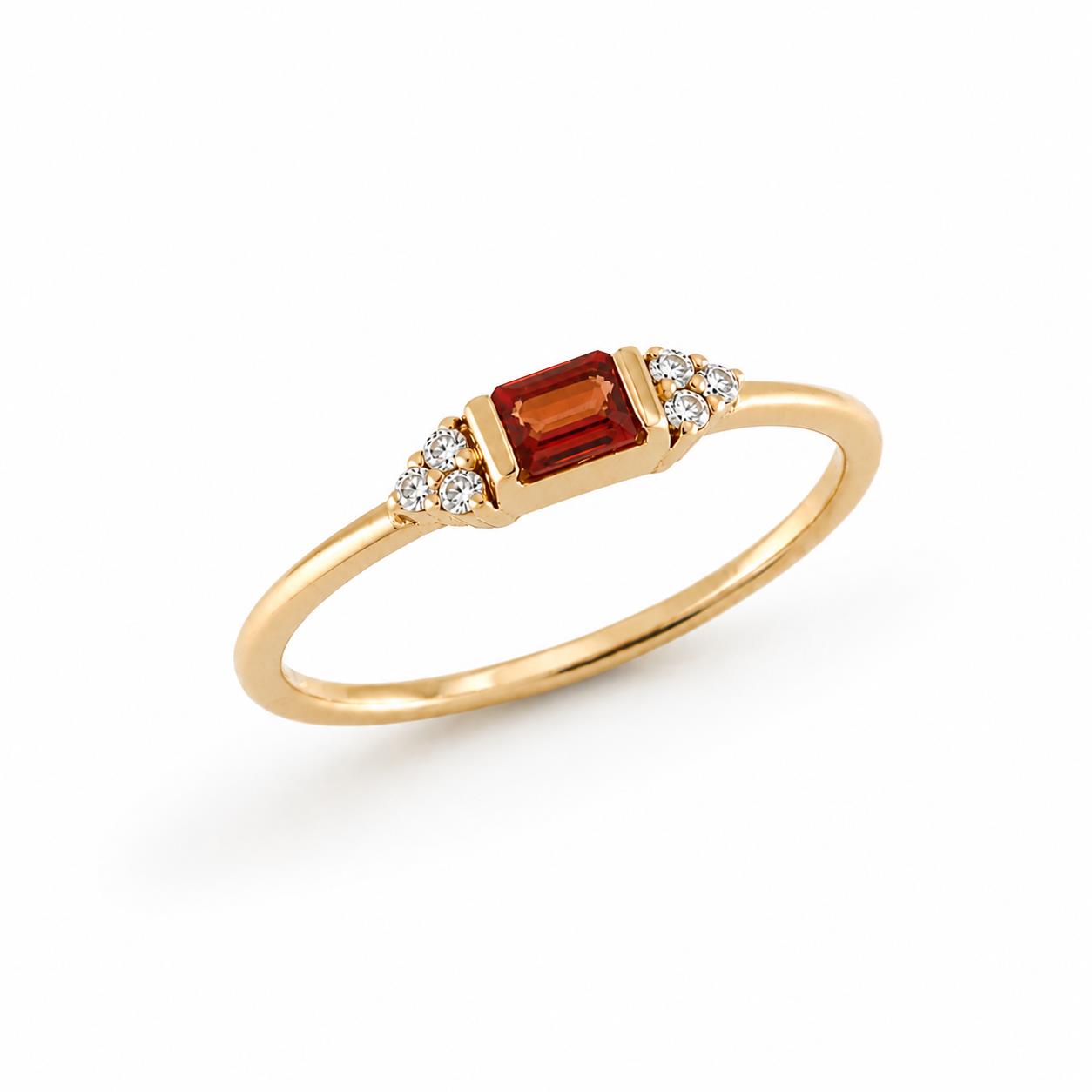 Ulysses Ring in 18K Rose Gold with Swarovski Red Sapphire and Diamonds Ulysses Ring in 18K Rose Gold with Swarovski Red Sapphire and Diamonds