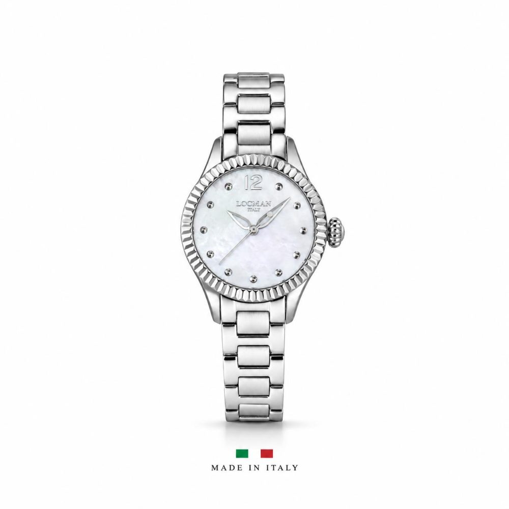 Isola D΄Elba Lady Movement Three Hands Quartz, Καντράν:Λευκό, Λουράκι:Ανοξείδωτο Ατσάλι.