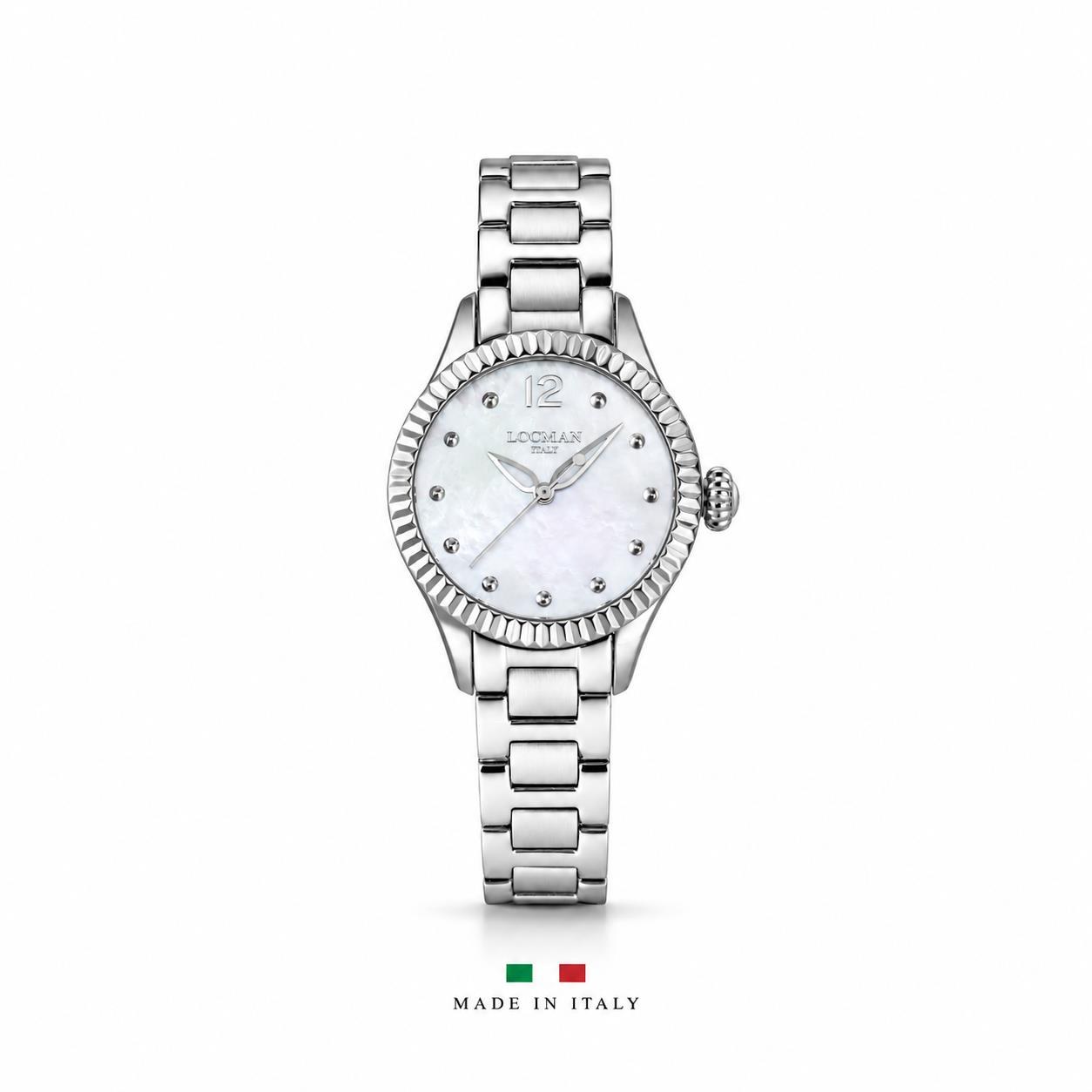 Isola D΄Elba Lady Movement Three Hands Quartz, Dial:MOP White, Strap:Stainless Steel.