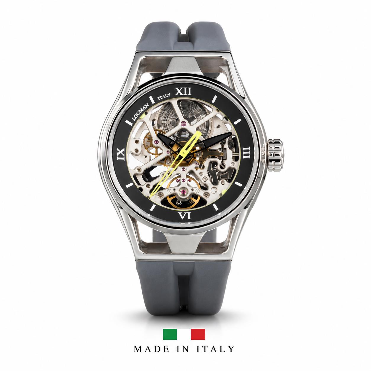 Montecristo Skeleton Movement Three Hands Automatic Skeleton with S.Steel and Titanium, Dial:Skeleton, Strap:Silicone Grey. Montecristo Skeleton Movement Three Hands Automatic Skeleton with S.Steel and Titanium, Dial:Skeleton, Strap:Silicone Grey.